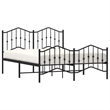 vidaXL Powder-Coated Steel King Bed Frame in Black