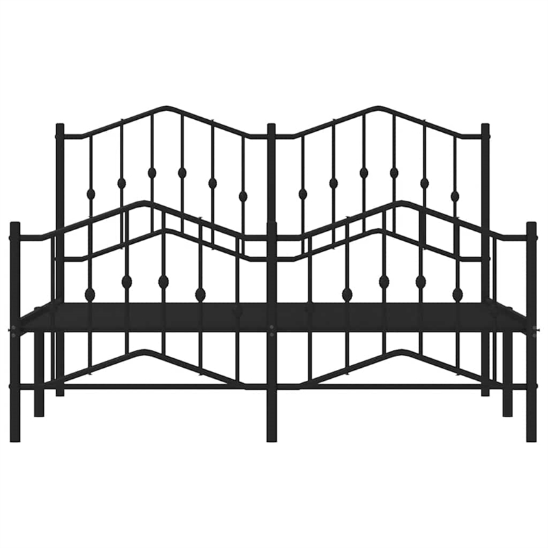vidaXL Powder-Coated Steel King Bed Frame in Black
