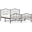 vidaXL Rectangular Steel Cal King/Double Bed Frame in Black