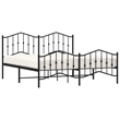 vidaXL Rectangular Steel Cal King/Double Bed Frame in Black