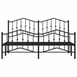 vidaXL Rectangular Steel Cal King/Double Bed Frame in Black