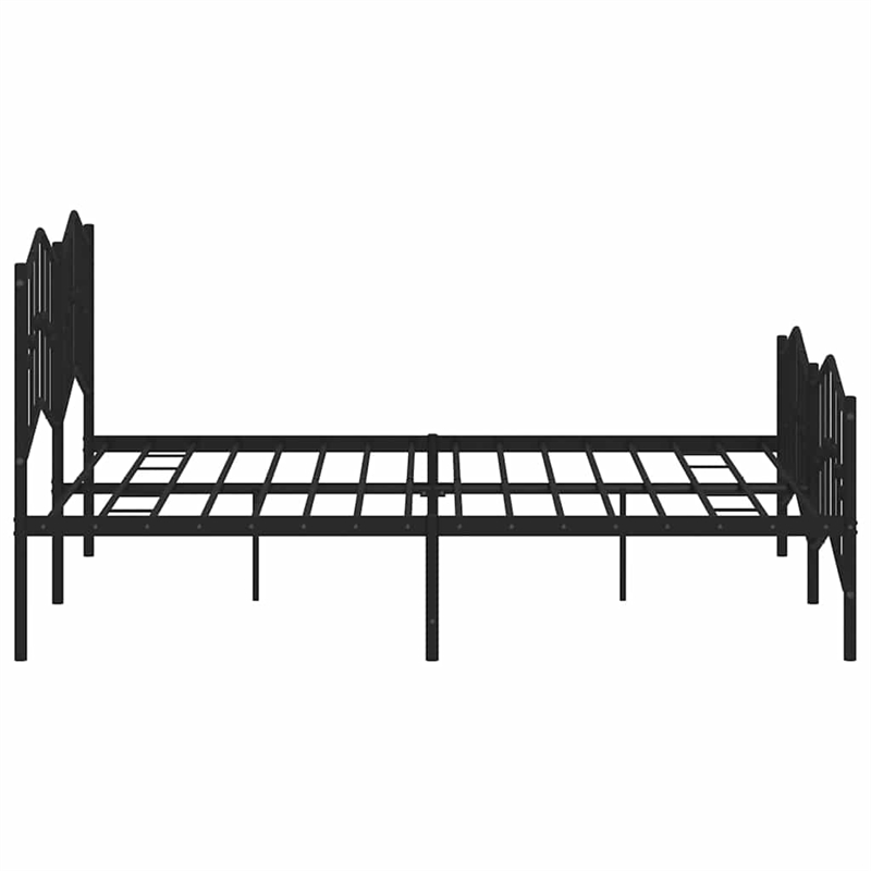 vidaXL Rectangular Steel Cal King/Double Bed Frame in Black