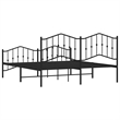 vidaXL Rectangular Steel Cal King/Double Bed Frame in Black