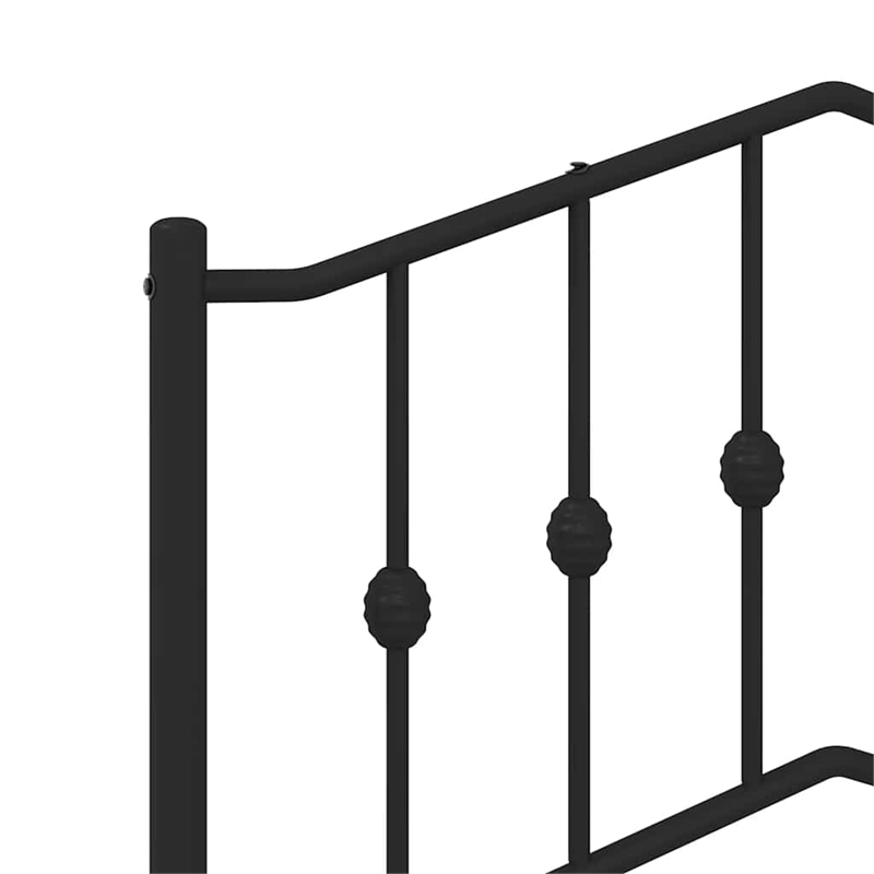 vidaXL Rectangular Steel Cal King/Double Bed Frame in Black