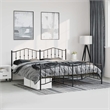 vidaXL Rectangular Steel Cal King/Double Bed Frame in Black