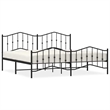 vidaXL Powder-Coated Steel King/Double Bed Frame in Black