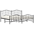 vidaXL Powder-Coated Steel King/Double Bed Frame in Black