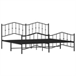 vidaXL Powder-Coated Steel King/Double Bed Frame in Black