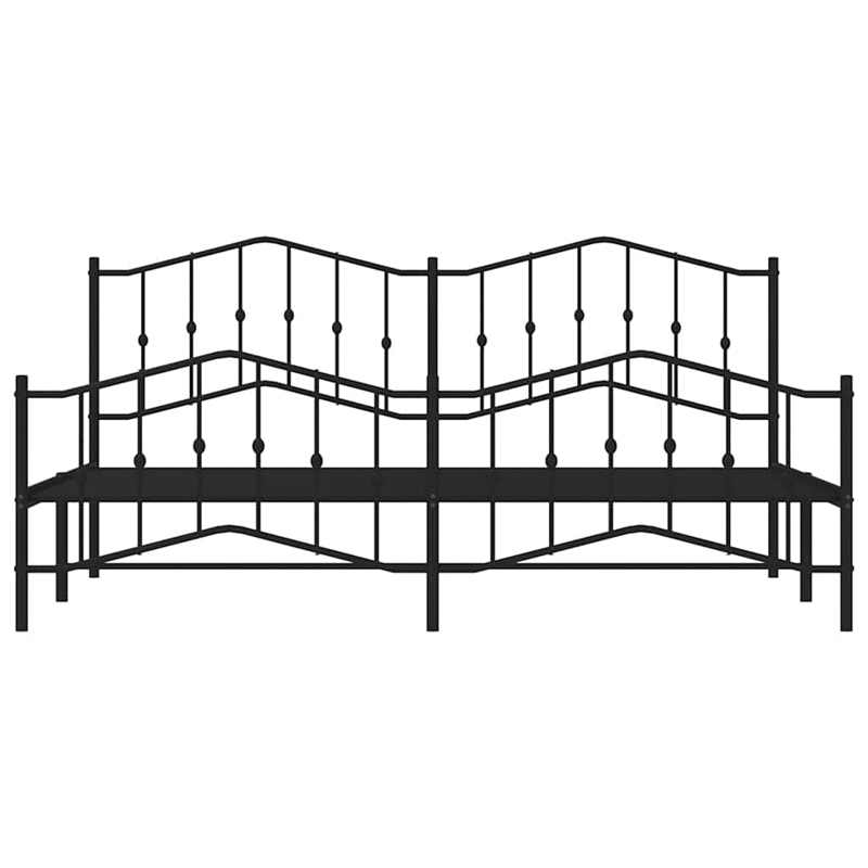 vidaXL Powder-Coated Steel King/Double Bed Frame in Black