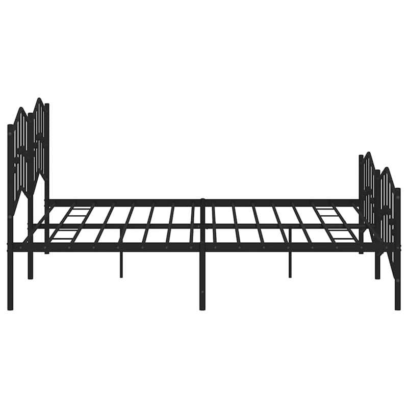 vidaXL Powder-Coated Steel King/Double Bed Frame in Black