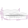 vidaXL Powder-Coated Steel King/Double Bed Frame in Black