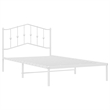 vidaXL Rectangular Powder-Coated Steel Twin Bed Frame in White
