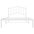 vidaXL Rectangular Powder-Coated Steel Twin Bed Frame in White