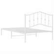 vidaXL Rectangular Powder-Coated Steel Twin Bed Frame in White