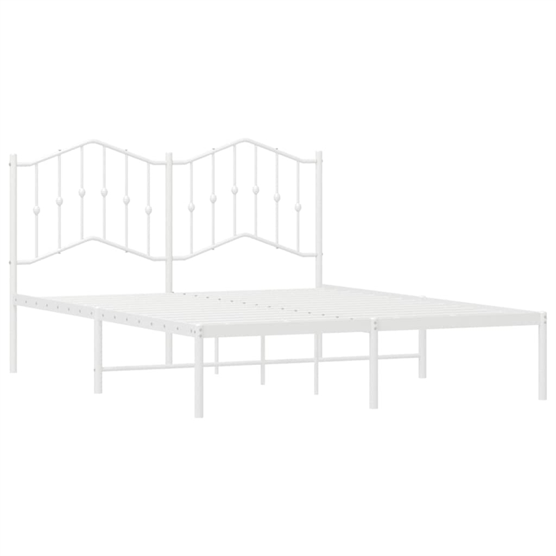 vidaXL Rectangular 53 x 75 Bed Frame in White