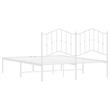 vidaXL Rectangular 53 x 75 Bed Frame in White