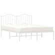vidaXL Powder-Coated Steel King Size Bed Frame in White