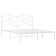 vidaXL Powder-Coated Steel King Size Bed Frame in White