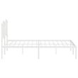 vidaXL Powder-Coated Steel King Size Bed Frame in White