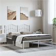 vidaXL Powder-Coated Steel King Size Bed Frame in White