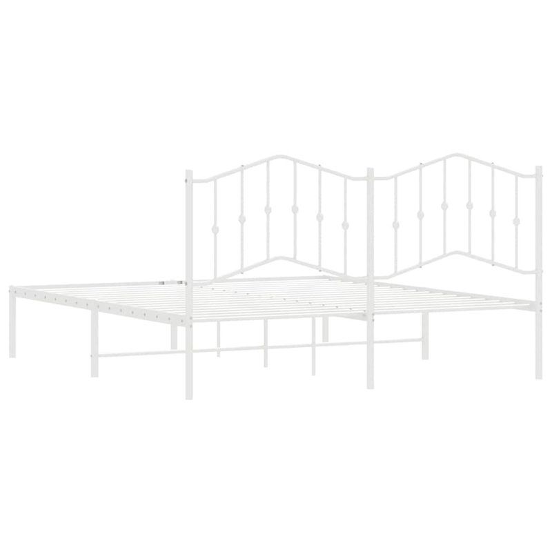vidaXL 72 x 84 Steel Bed Frame in White