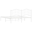 vidaXL 72 x 84 Steel Bed Frame in White