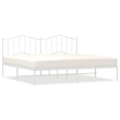 vidaXL 76.0 x 80.0 Rectangular Steel Bed Frame in White