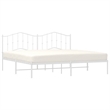 vidaXL 76.0 x 80.0 Rectangular Steel Bed Frame in White