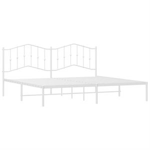 vidaXL 76.0 x 80.0 Rectangular Steel Bed Frame in White