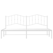 vidaXL 76.0 x 80.0 Rectangular Steel Bed Frame in White