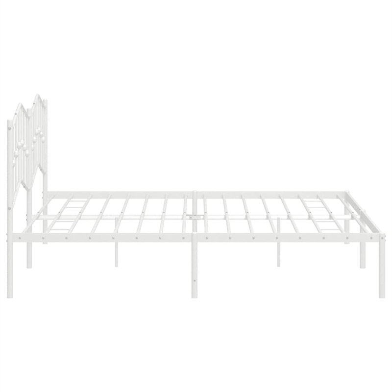 vidaXL 76.0 x 80.0 Rectangular Steel Bed Frame in White