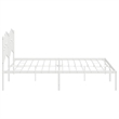 vidaXL 76.0 x 80.0 Rectangular Steel Bed Frame in White