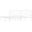 vidaXL 76.0 x 80.0 Rectangular Steel Bed Frame in White