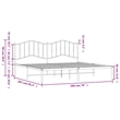 vidaXL 76.0 x 80.0 Rectangular Steel Bed Frame in White