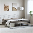vidaXL 76.0 x 80.0 Rectangular Steel Bed Frame in White