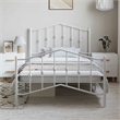 vidaXL Rectangular Powder-Coated Steel Twin Bed Frame in White