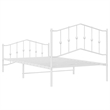 vidaXL Rectangular Powder-Coated Steel Twin Bed Frame in White