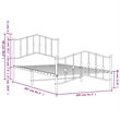 vidaXL Rectangular Powder-Coated Steel Twin Bed Frame in White