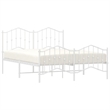 vidaXL 53.1x74.8 Powder-Coated Steel Bed Frame in White