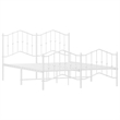 vidaXL 53.1x74.8 Powder-Coated Steel Bed Frame in White