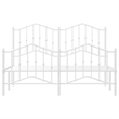 vidaXL 53.1x74.8 Powder-Coated Steel Bed Frame in White