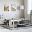 vidaXL 53.1x74.8 Powder-Coated Steel Bed Frame in White
