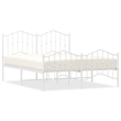 vidaXL Powder-Coated Steel King Size Bed Frame in White
