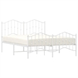 vidaXL Powder-Coated Steel King Size Bed Frame in White