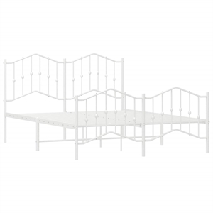 vidaXL Powder-Coated Steel King Size Bed Frame in White