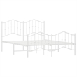 vidaXL Powder-Coated Steel King Size Bed Frame in White