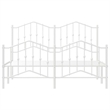 vidaXL Powder-Coated Steel King Size Bed Frame in White
