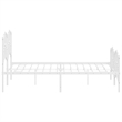 vidaXL Powder-Coated Steel King Size Bed Frame in White
