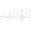 vidaXL Powder-Coated Steel King Size Bed Frame in White