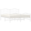 vidaXL 72 x 84 Powder-Coated Steel Bed Frame in White